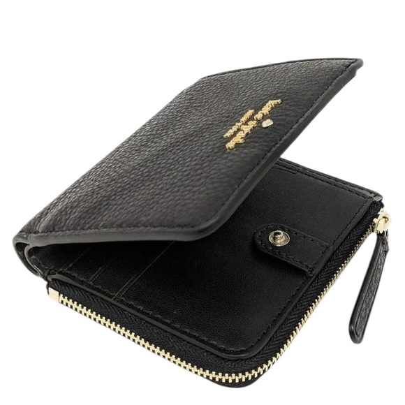 •EUC Kate Spade New York Jackson Small L-Zip Bifold Wallet Black Pebble Leather - Picture 5 of 7